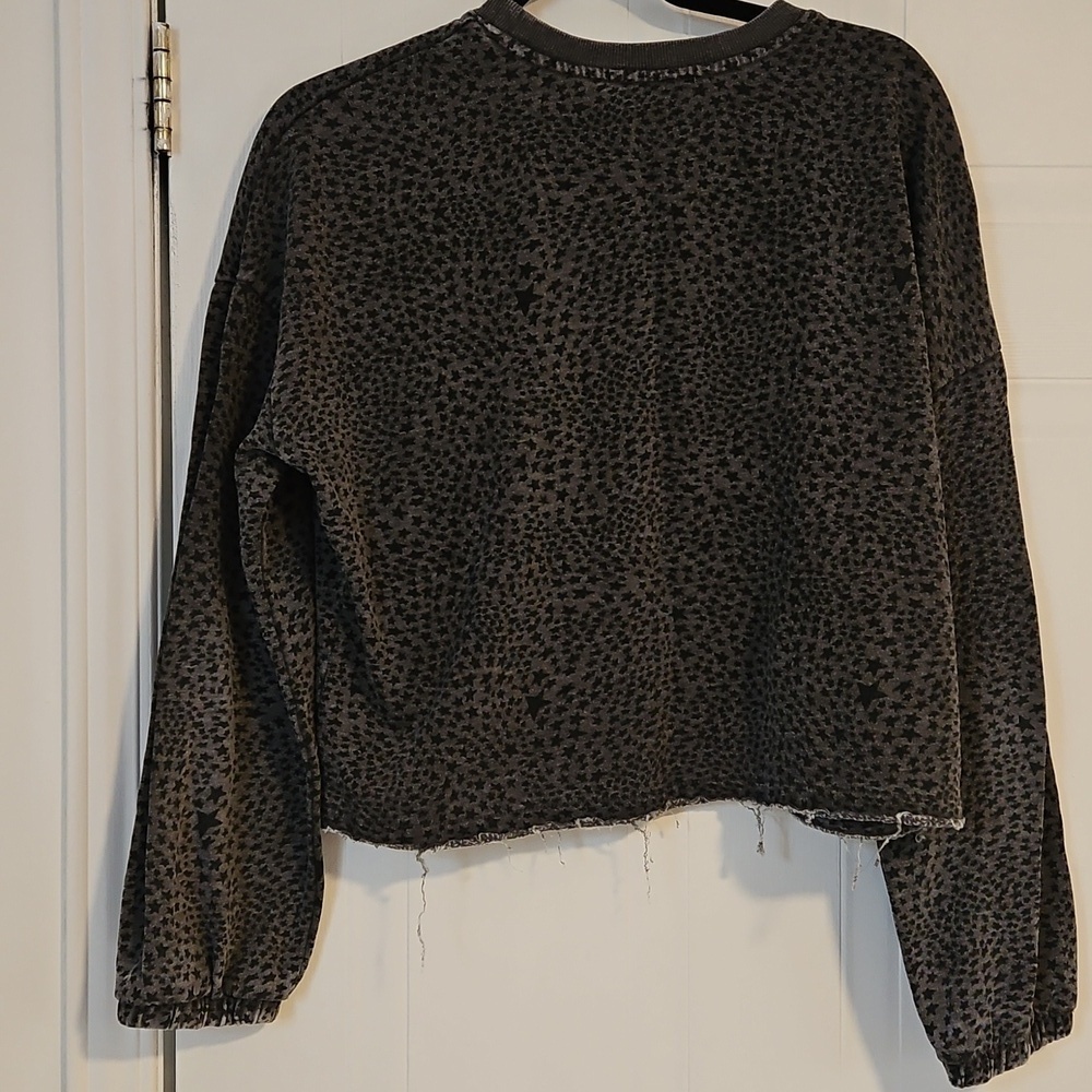 Z Supply Sweatshirt Womens Medium Oversized Pullover stars distress - Picture 4 of 5